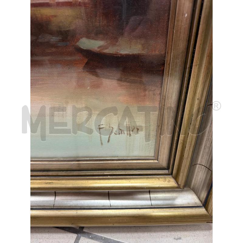 QUADRO OLIO SU TELA CASA E LAGO | Mercatino dell'Usato Trapani via libica 2