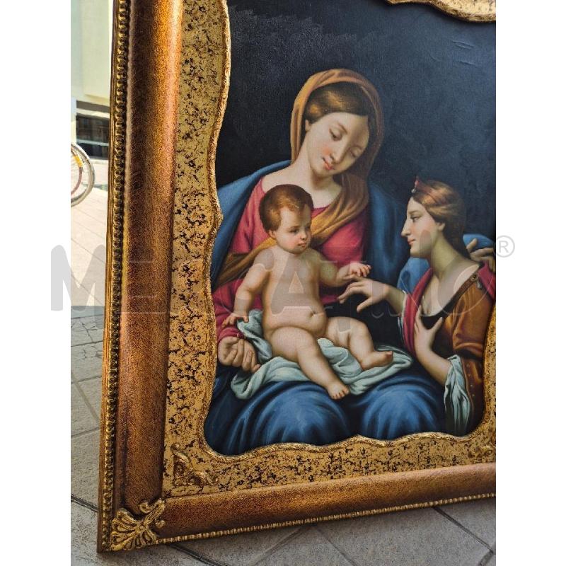 QUADRO OLIO SU TELA DUE DONNE E UN BAMBINO | Mercatino dell'Usato Trapani via libica 3