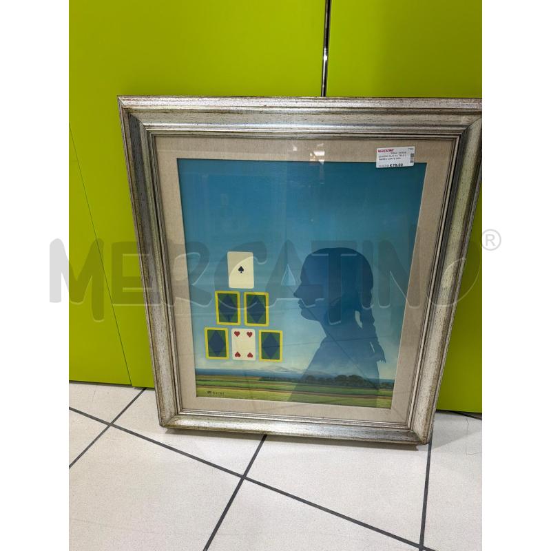 QUADRO OLIO SU TELA LINARES CARTE DONNA  IN PENOMBRA  | Mercatino dell'Usato Trapani via libica 1