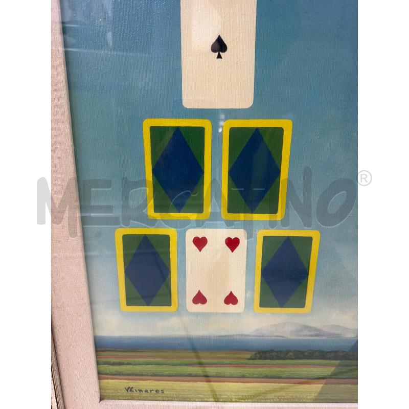 QUADRO OLIO SU TELA LINARES CARTE DONNA  IN PENOMBRA  | Mercatino dell'Usato Trapani via libica 2
