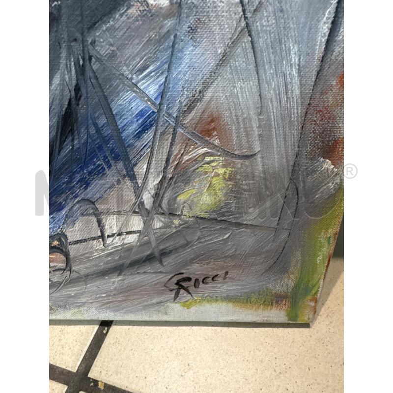QUADRO OLIO SU TELA RICCI CARLO OMAGGIO AD AMSTRONG | Mercatino dell'Usato Trapani via libica 2