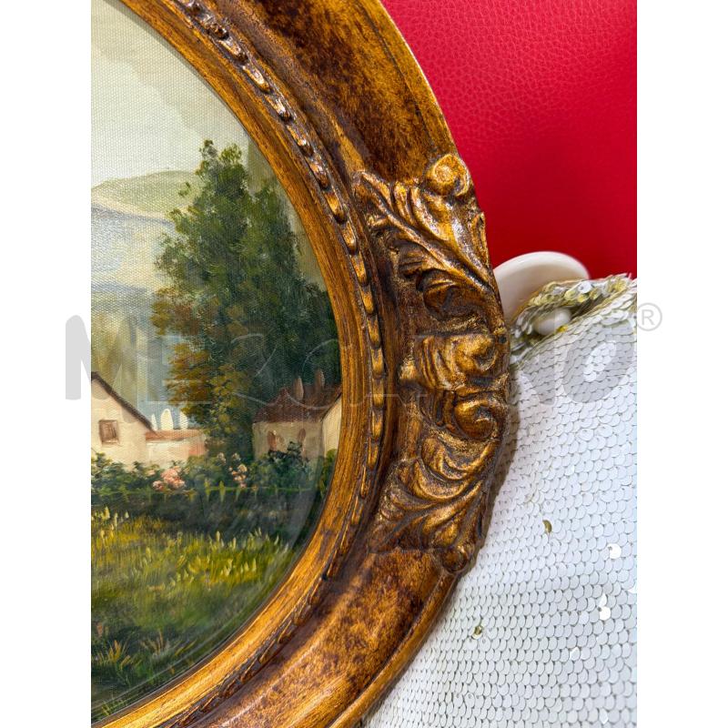 QUADRO OVALE PAESAGGIO LAGO | Mercatino dell'Usato Trapani via libica 3