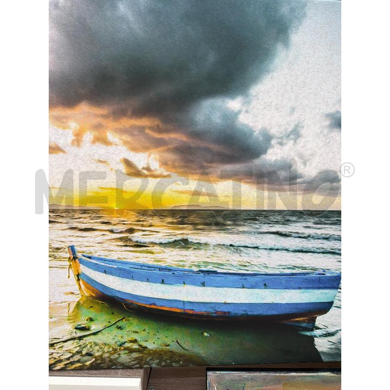 QUADRO PAESAGGIO MARE CON BARCA  | Mercatino dell'Usato Trapani via libica 2