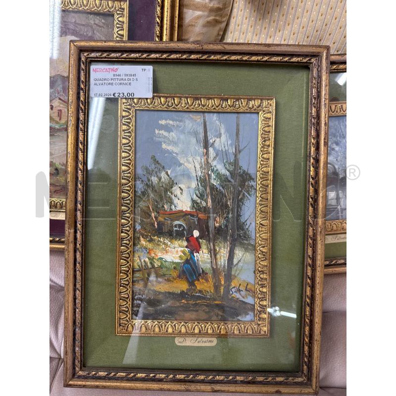 QUADRO PITTURA DI D SALVATORE CORNICE DORATA  | Mercatino dell'Usato Trapani via libica 1