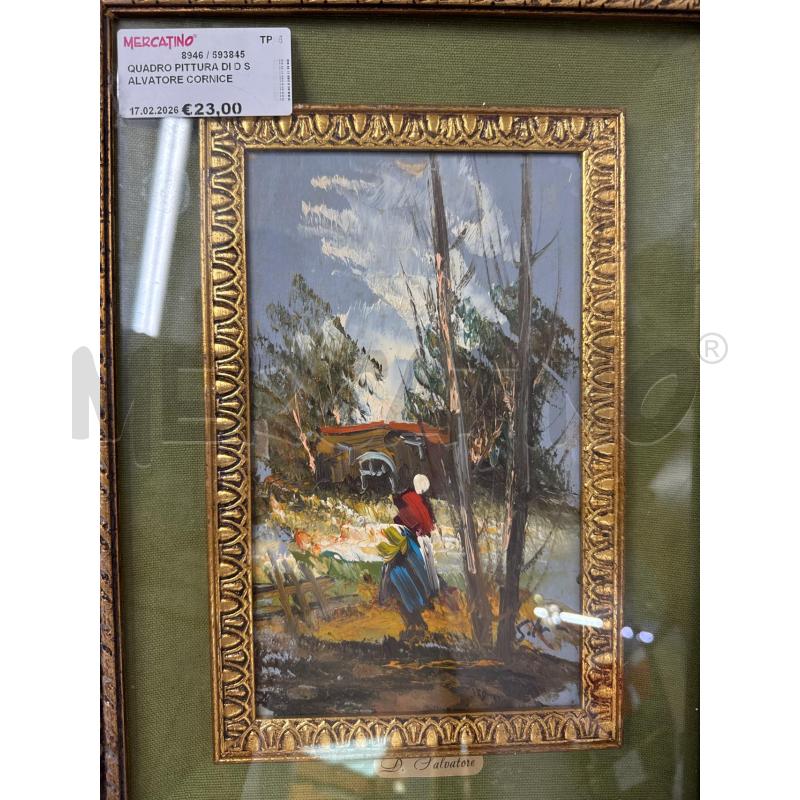 QUADRO PITTURA DI D SALVATORE CORNICE DORATA  | Mercatino dell'Usato Trapani via libica 2