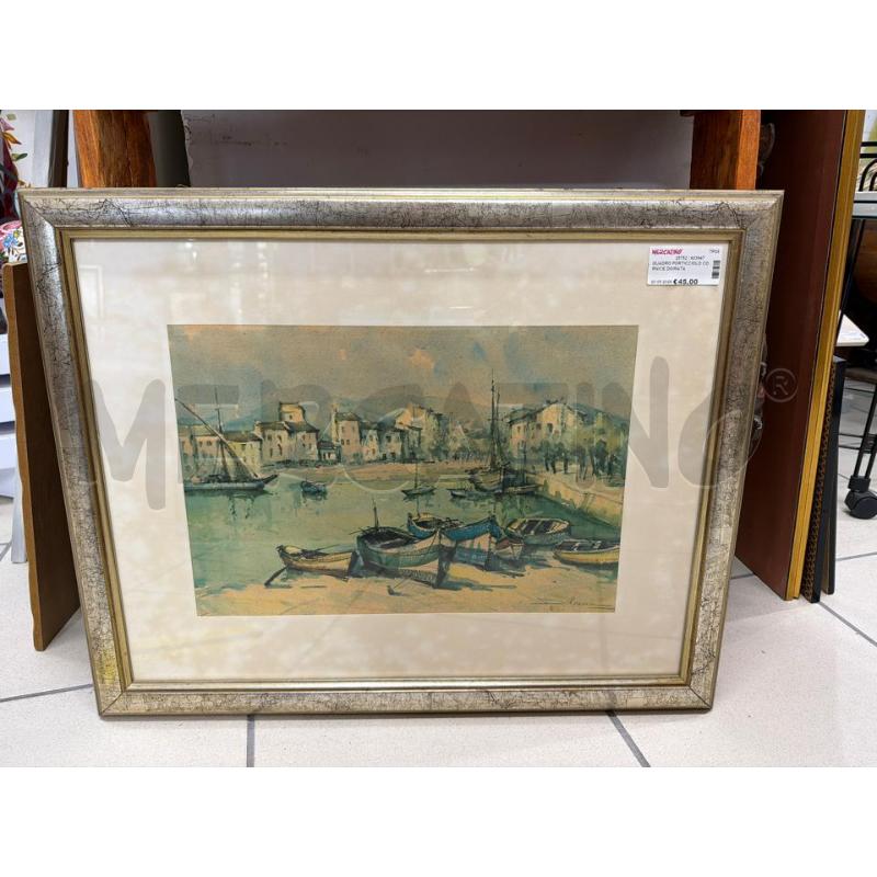 QUADRO PORTICCIOLO CORNICE DOIRATA | Mercatino dell'Usato Trapani via libica 1