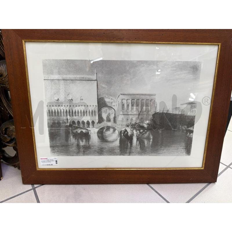QUADRO STAMPA FIUME E CASTELLO COPRNICE MARRONE  | Mercatino dell'Usato Trapani via libica 1