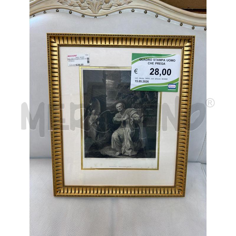 QUADRO STAMPA UOMO CHE PREGA  | Mercatino dell'Usato Trapani via libica 1