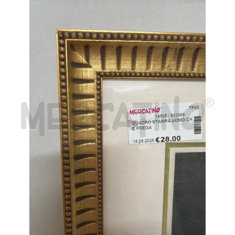 QUADRO STAMPA UOMO CHE PREGA  | Mercatino dell'Usato Trapani via libica 2
