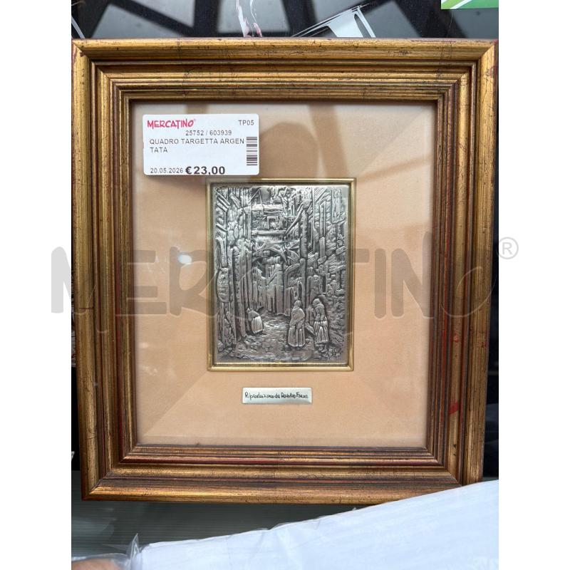 QUADRO TARGETTA ARGENTATA  | Mercatino dell'Usato Trapani via libica 1