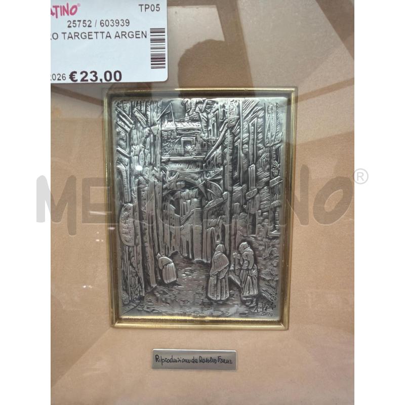 QUADRO TARGETTA ARGENTATA  | Mercatino dell'Usato Trapani via libica 2