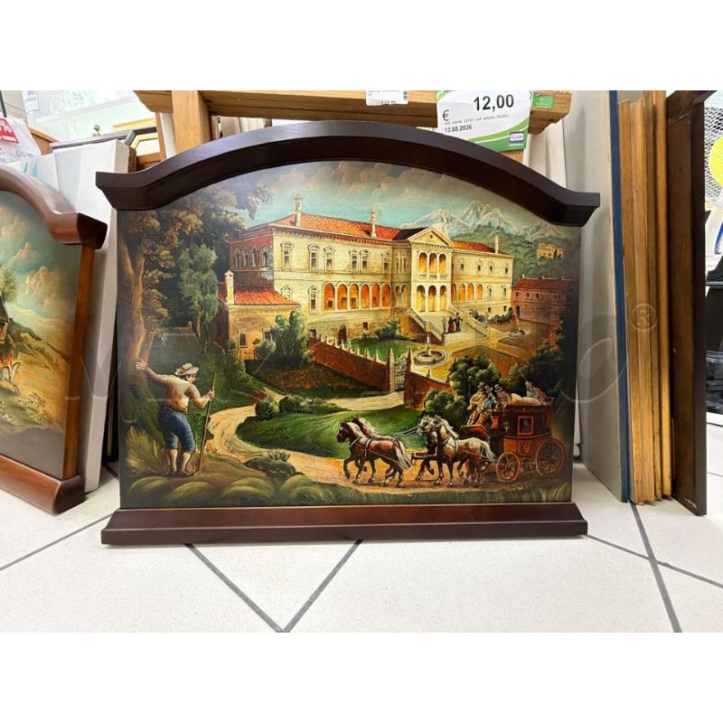 QUADRO TAVOLOZZA LEGNO CARROZZA CON CAVALLI | Mercatino dell'Usato Trapani via libica 1