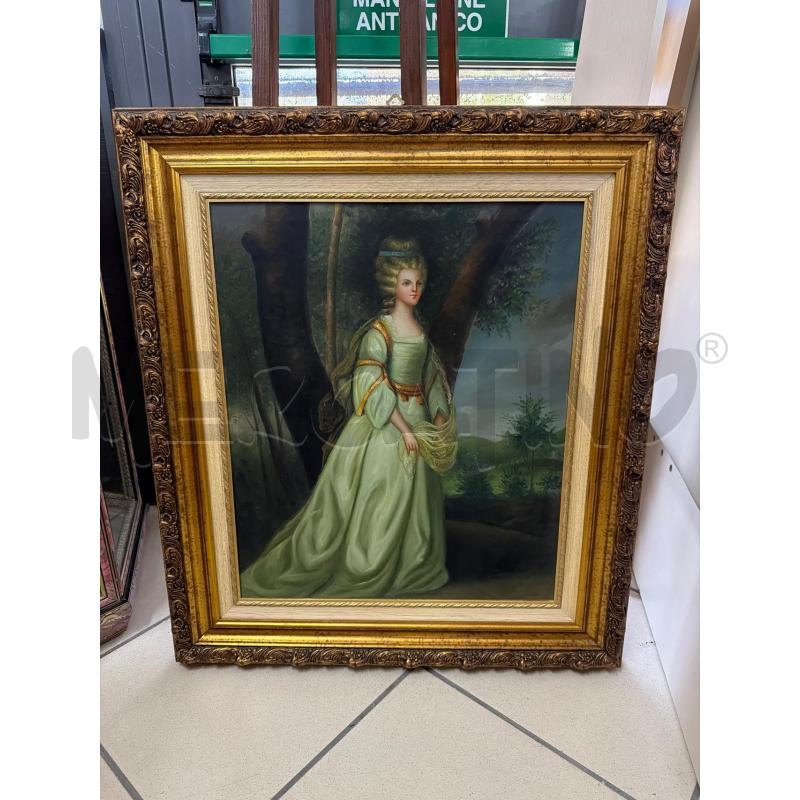 QUADRO TELA DAMA VESTITO VERDE | Mercatino dell'Usato Trapani via libica 1