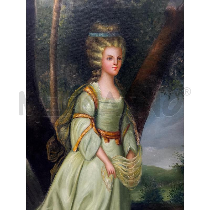 QUADRO TELA DAMA VESTITO VERDE | Mercatino dell'Usato Trapani via libica 2