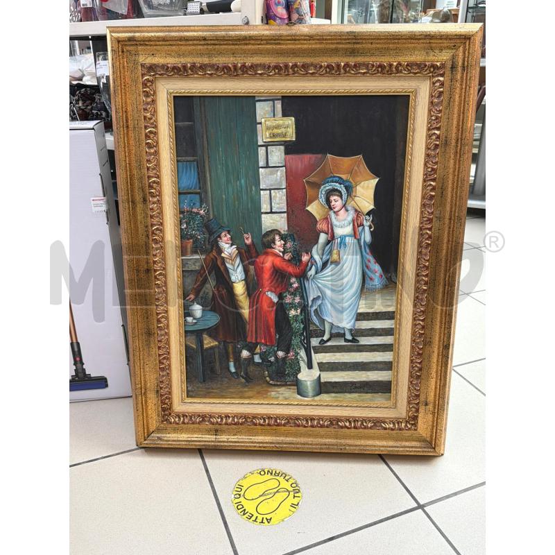 QUADRO TELA DONNA CON OMBRELLO E SPASIMANTI  | Mercatino dell'Usato Trapani via libica 1