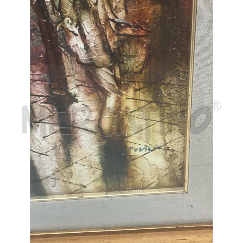 QUADRO TELA PAESAGGIO UOMINI E CASE | Mercatino dell'Usato Trapani via libica 3