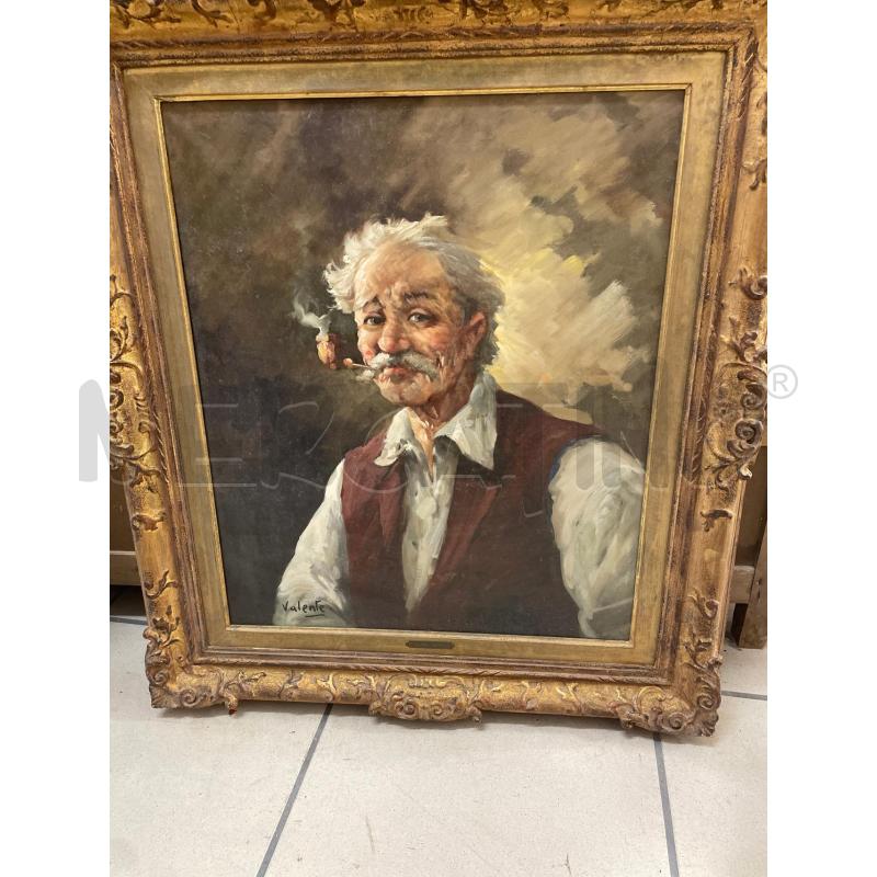 QUADRO TELA UOMO CON PIPA  | Mercatino dell'Usato Trapani via libica 1