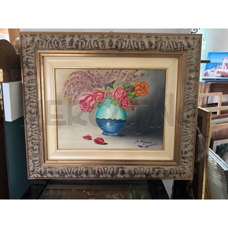 QUADRO TELA VASO FIORI  | Mercatino dell'Usato Trapani via libica 1