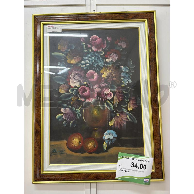 QUADRO TELA VASO FIORI  | Mercatino dell'Usato Trapani via libica 1