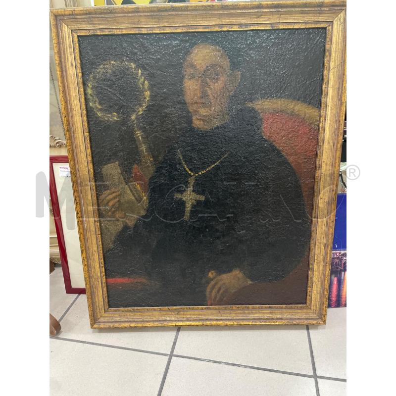 QUADRO VECCHIO EPOCA VESCOVO CORNICE DORATA  | Mercatino dell'Usato Trapani via libica 1