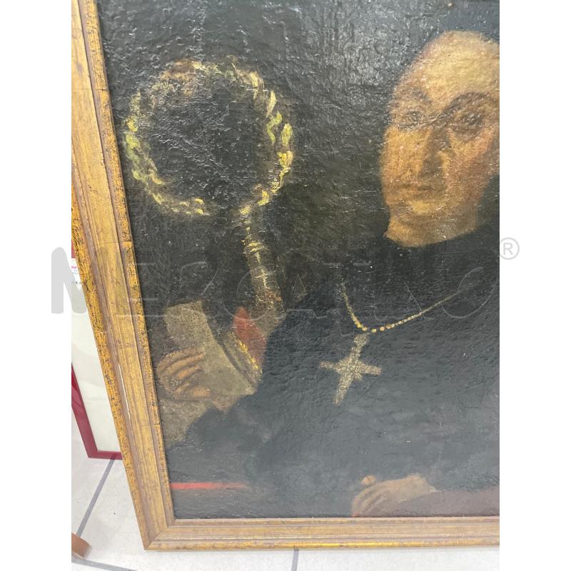 QUADRO VECCHIO EPOCA VESCOVO CORNICE DORATA  | Mercatino dell'Usato Trapani via libica 3