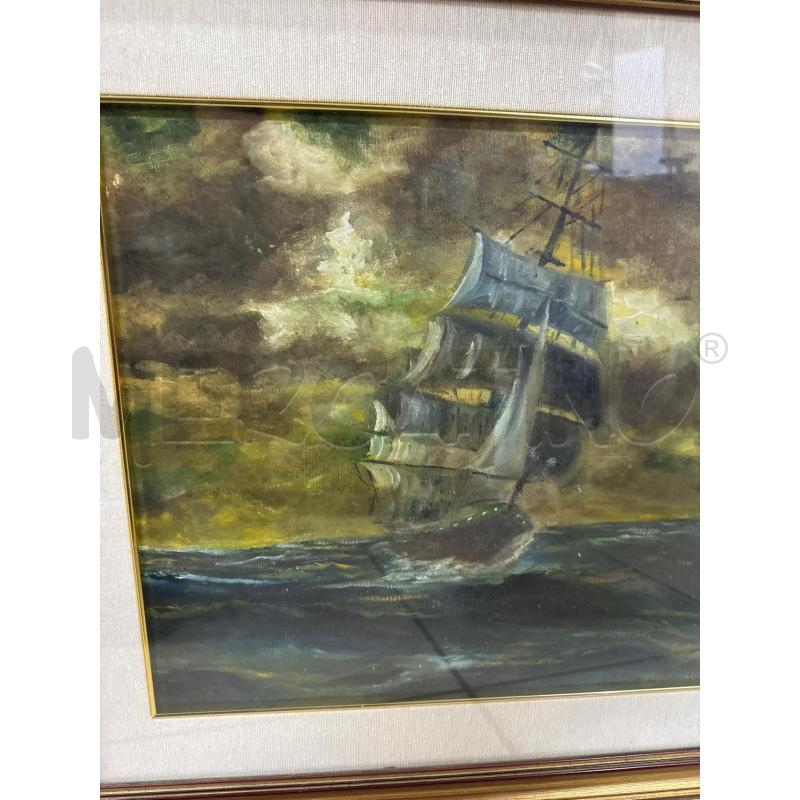 QUADRO VELIERO MARE IN TEMPESTA  | Mercatino dell'Usato Trapani via libica 2