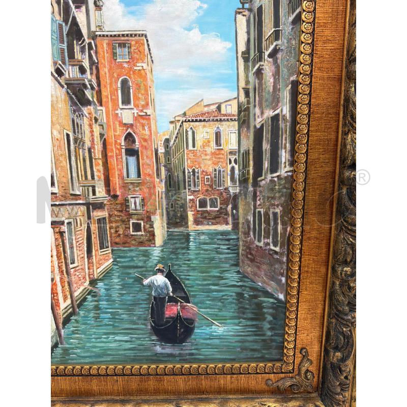 QUADRO VENEZIA TELA E CORNICE DORATO | Mercatino dell'Usato Trapani via libica 2