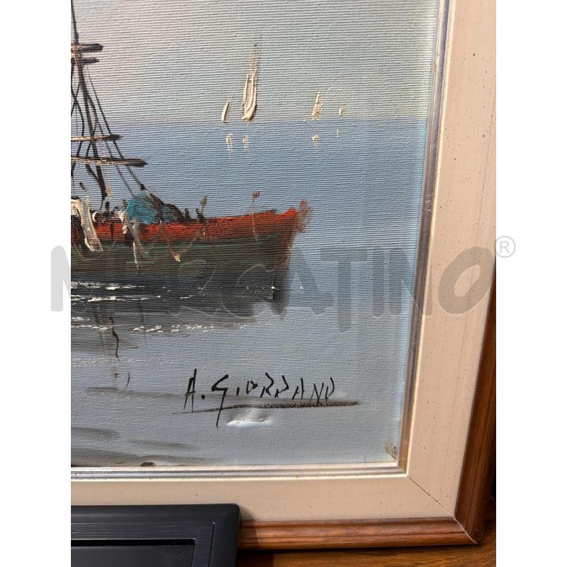 QUADRO  PITTURA GIORDANAO MARE BARCA  | Mercatino dell'Usato Trapani via libica 2