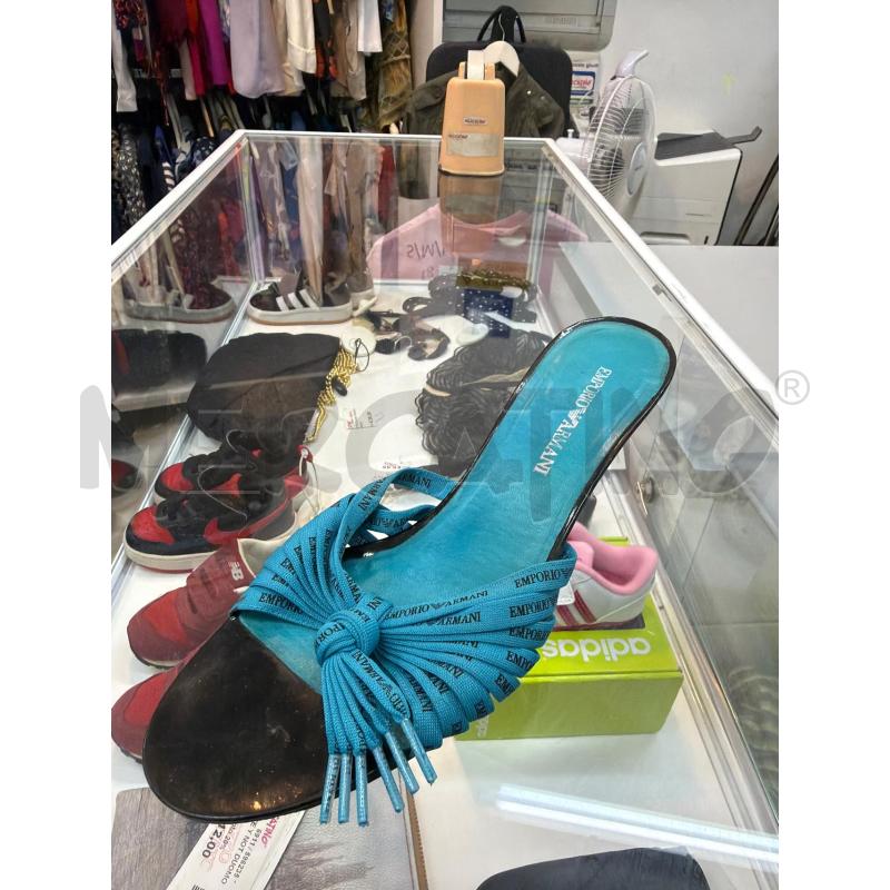 SANDALI DONNA ARMANI AZZURRE  | Mercatino dell'Usato Trapani via libica 1