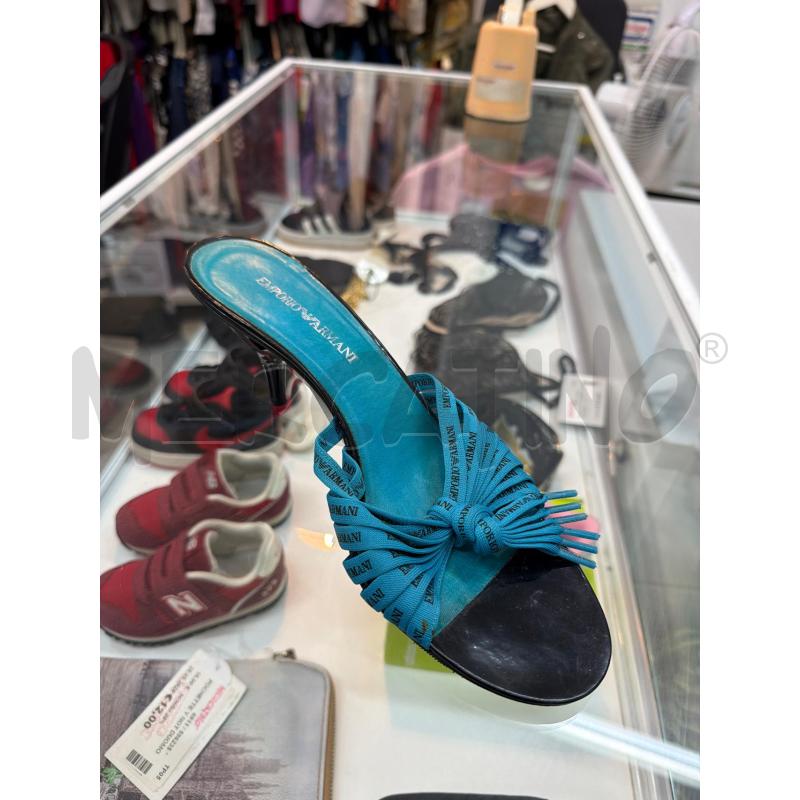 SANDALI DONNA ARMANI AZZURRE  | Mercatino dell'Usato Trapani via libica 2