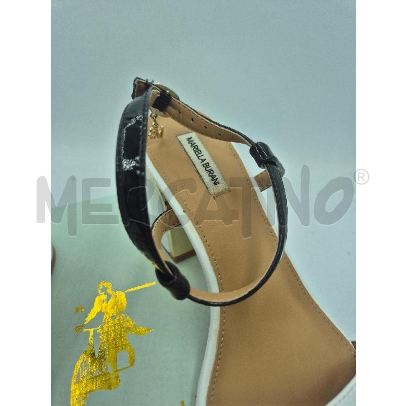 SCARPE DONNA BURANI BIANCHE FASCIA NERA  | Mercatino dell'Usato Trapani via libica 3