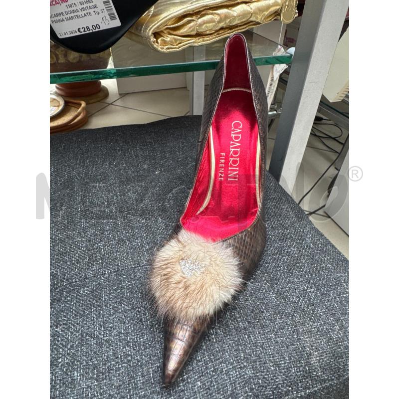 SCARPE DONNA CAPARRINI MARRONI MARTELLATE CON PELO | Mercatino dell'Usato Trapani via libica 2