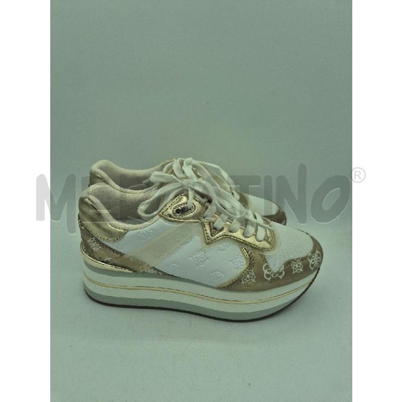 SCARPE DONNA GUESS BIANCHE E DORATE  | Mercatino dell'Usato Trapani via libica 2