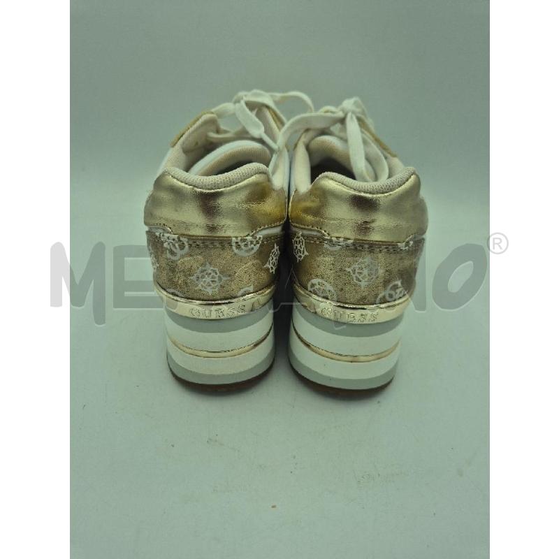 SCARPE DONNA GUESS BIANCHE E DORATE  | Mercatino dell'Usato Trapani via libica 3