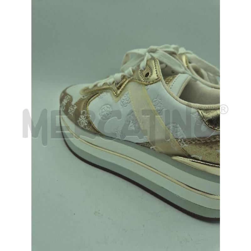 SCARPE DONNA GUESS BIANCHE E DORATE  | Mercatino dell'Usato Trapani via libica 4