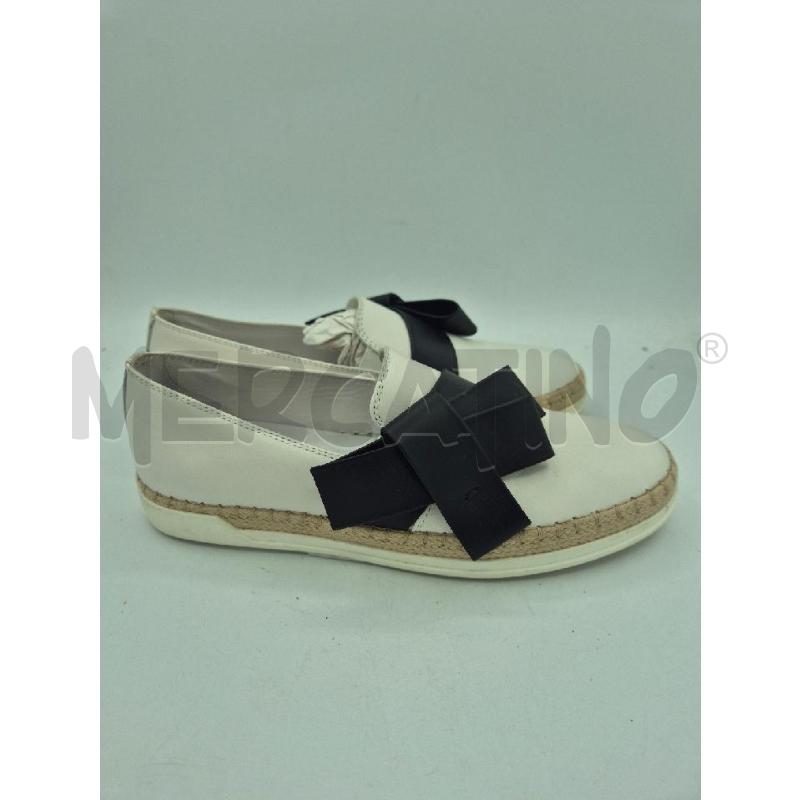 SCARPE DONNA TOD'S BIANCHE CON FIOCCO NERO  | Mercatino dell'Usato Trapani via libica 1