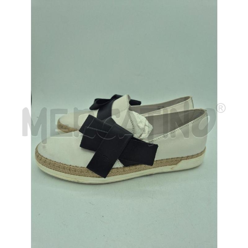 SCARPE DONNA TOD'S BIANCHE CON FIOCCO NERO  | Mercatino dell'Usato Trapani via libica 3