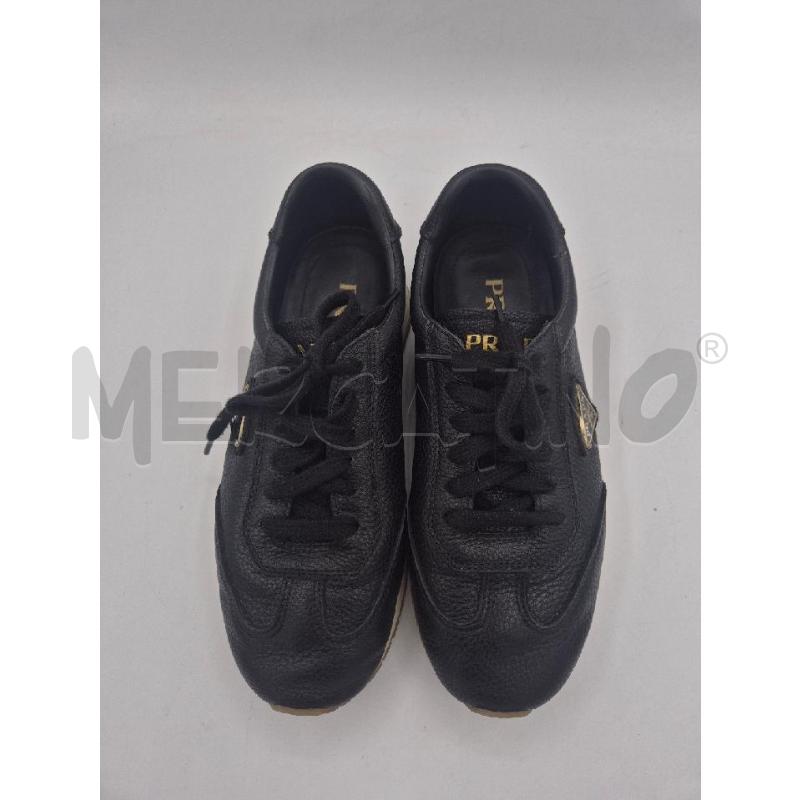 SCARPE UOMO PRADA NERE IN PELLE SUOLA BIANCA  | Mercatino dell'Usato Trapani via libica 4