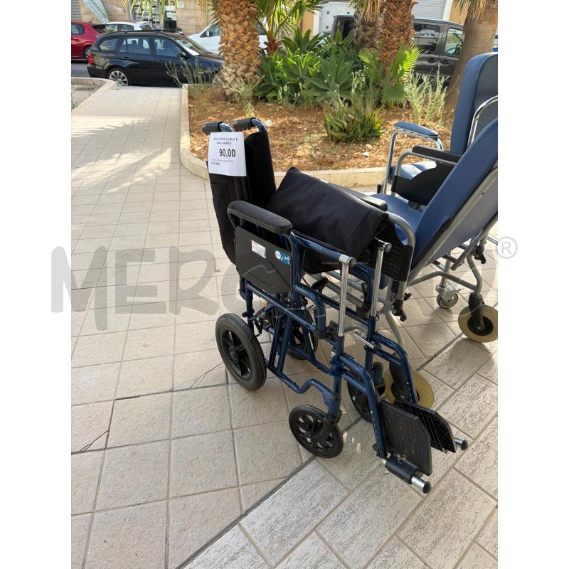 SEDIA A ROTELLE BLU E NERA ANDREA  | Mercatino dell'Usato Trapani via libica 1