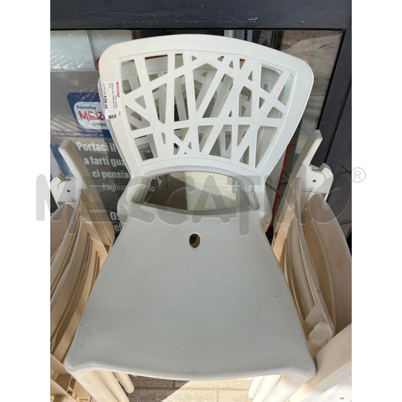 SEDIA NR 4 RESINA BIANCA  | Mercatino dell'Usato Trapani via libica 2