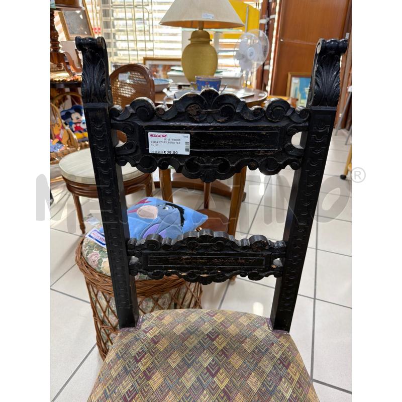 SEDIA STILE LEGNO TESSUTO  | Mercatino dell'Usato Trapani via libica 2