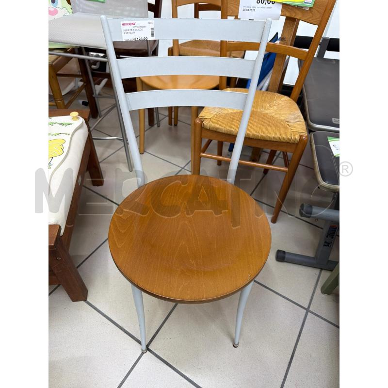 SEDIE PZ. 6 CILIEGIO E METALLO | Mercatino dell'Usato Trapani via libica 2