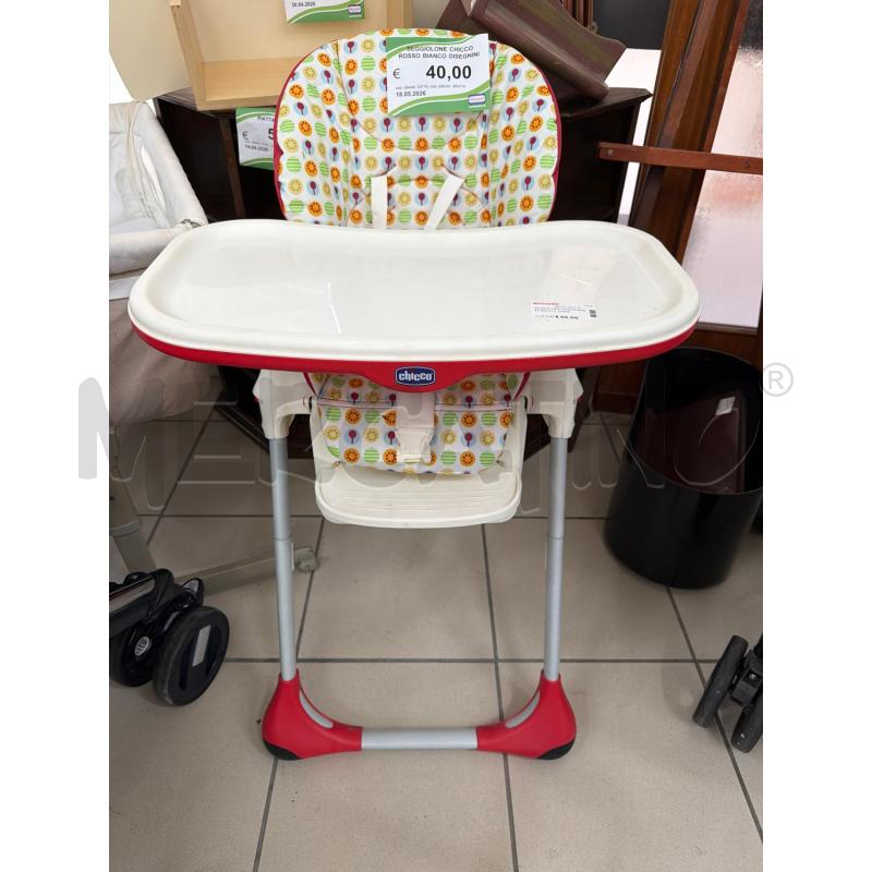 SEGGIOLONE CHICCO ROSSO BIANCO  DISEGNINI  | Mercatino dell'Usato Trapani via libica 1