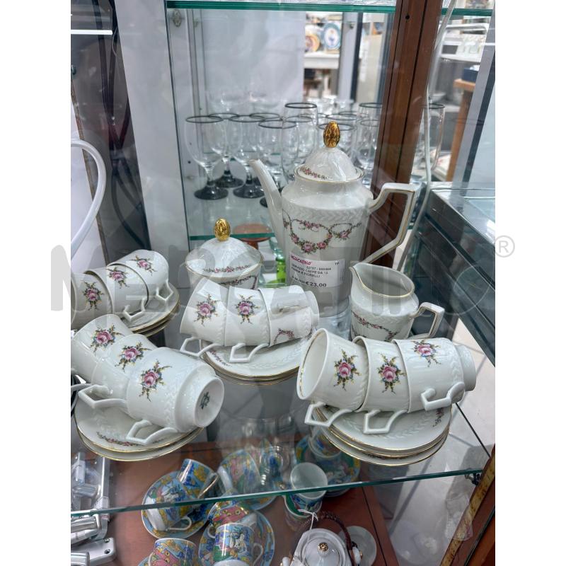 SERVIZIO CAFFE DA 12 PANNA E FIORELLINI ROSA | Mercatino dell'Usato Trapani via libica 1