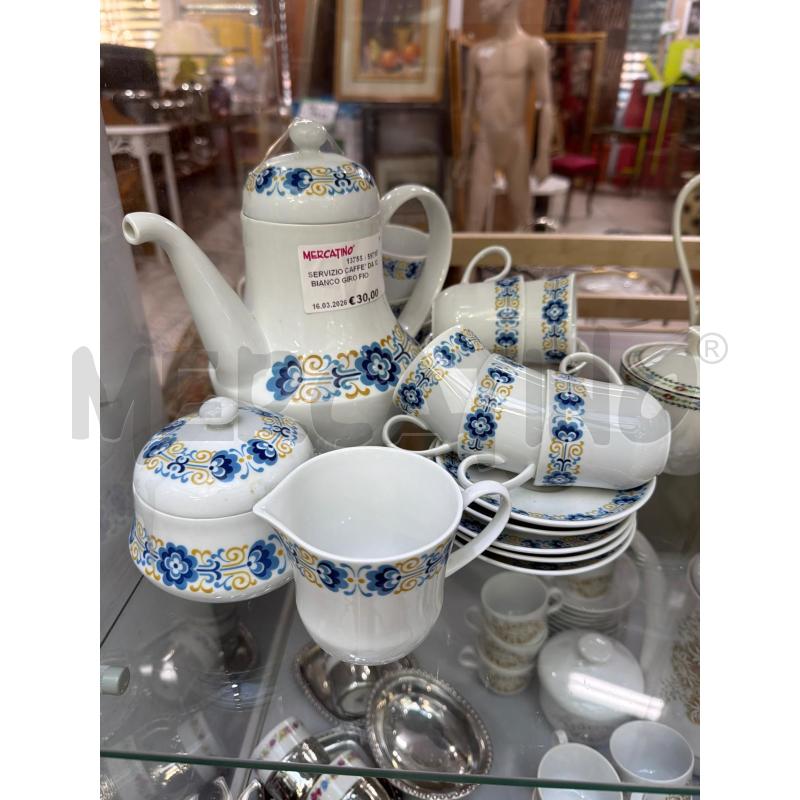 SERVIZIO CAFFE' DA 12 BIANCO GIRO FIORELLINI BLU | Mercatino dell'Usato Trapani via libica 1