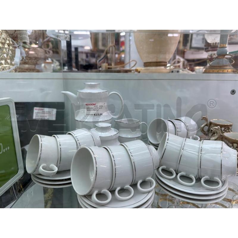 SERVIZIO CAFFE' DA 12 BIANCO PERFILO ARGENTATO | Mercatino dell'Usato Trapani via libica 1