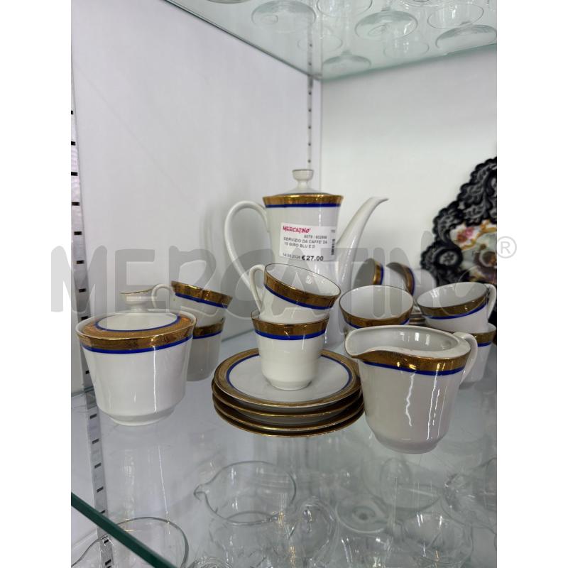 SERVIZIO DA CAFFE' DA 10 GIRO BLU E DORATO  | Mercatino dell'Usato Trapani via libica 1