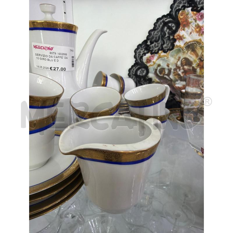 SERVIZIO DA CAFFE' DA 10 GIRO BLU E DORATO  | Mercatino dell'Usato Trapani via libica 2