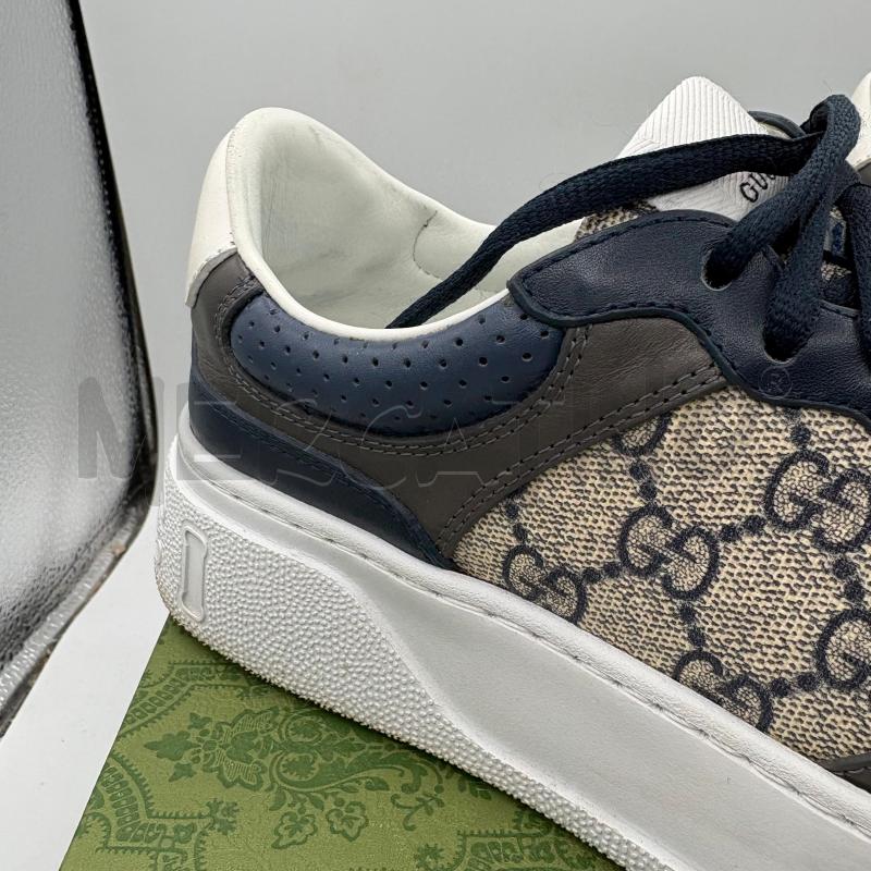 SNEAKERS GUCCI TESSUTO E PELLE BLU  | Mercatino dell'Usato Trapani via libica 4