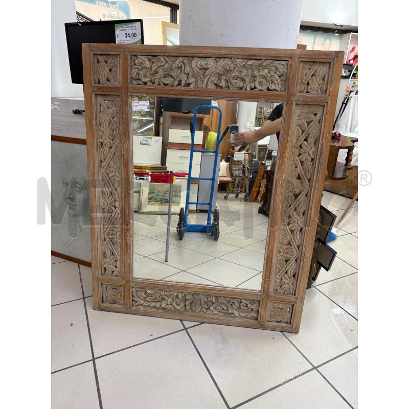 SPECCHIO CORNICE LEGNO CHIARO | Mercatino dell'Usato Trapani via libica 1
